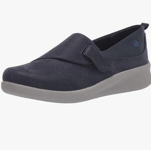 Clarks Cloudsteppers Sillian 2.0 Ease Blue Slip On Loafers Flats Shoes Womens 6
